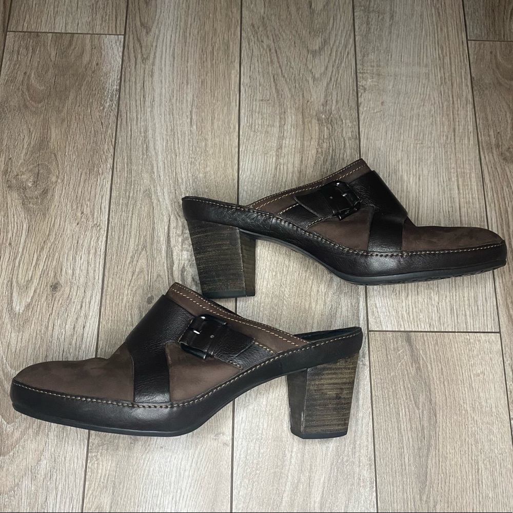 Clarks Artisan Brown Leather Clogs - image 4